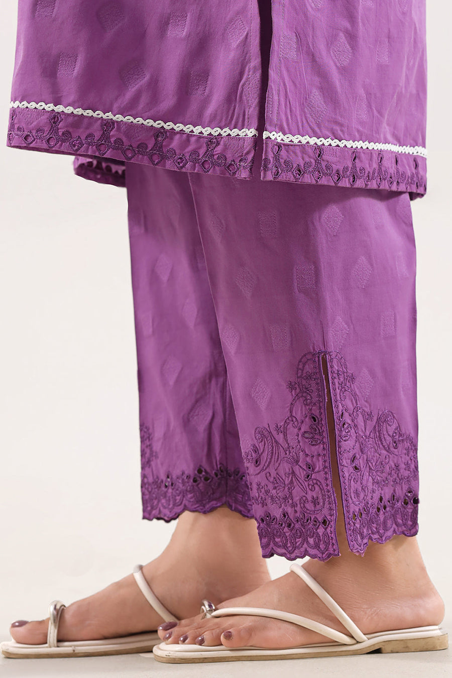 Embroidered Cotton Jacquard Stitched 2 Piece (Shirt/Trouser)