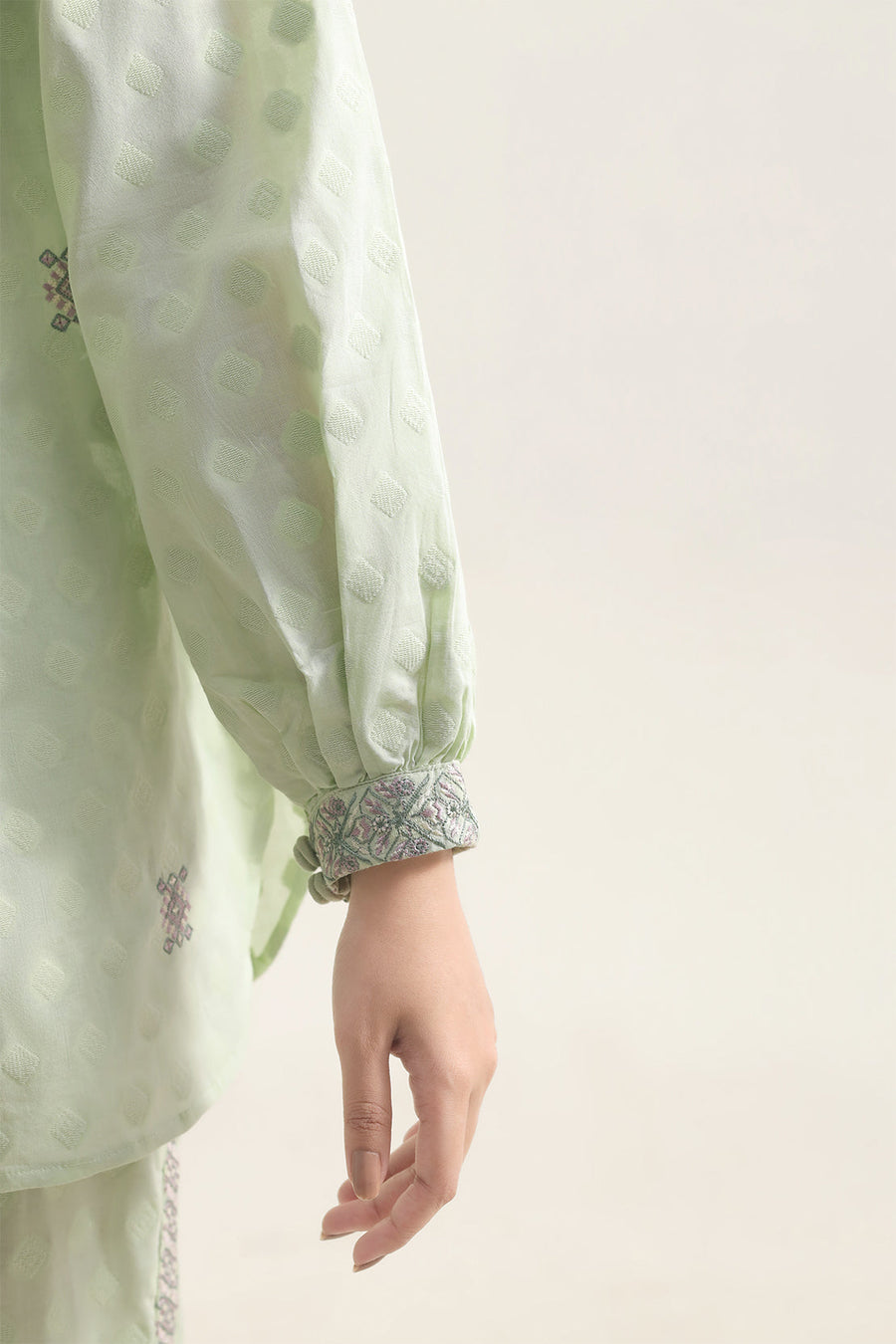 Embroidered Cotton Jacquard Stitched 2 Piece (Shirt/Trouser) - Pehnaawaa