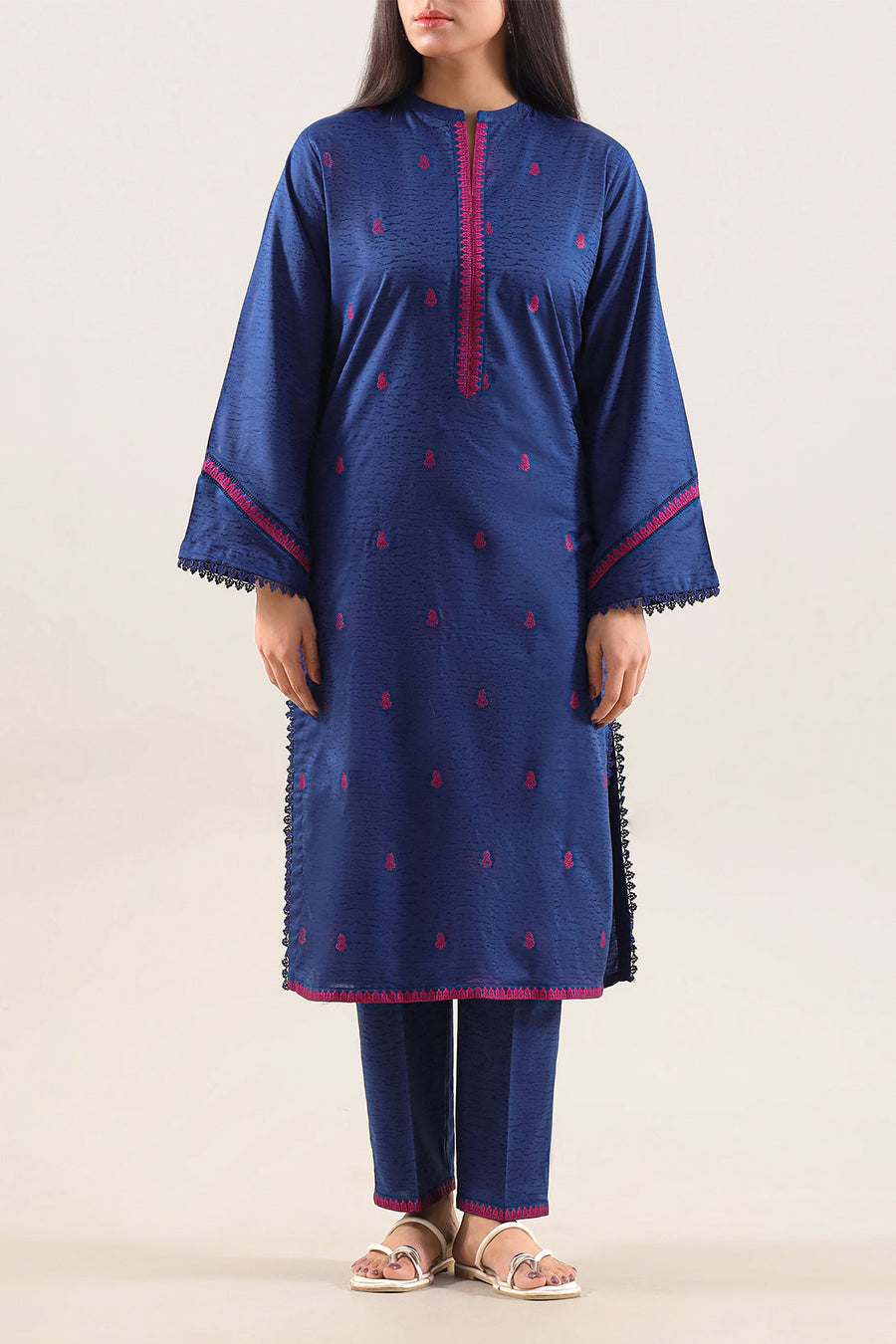 Cotton Jacquard Stitched 2 Piece (Shirt/Trouser) - Pehnaawaa