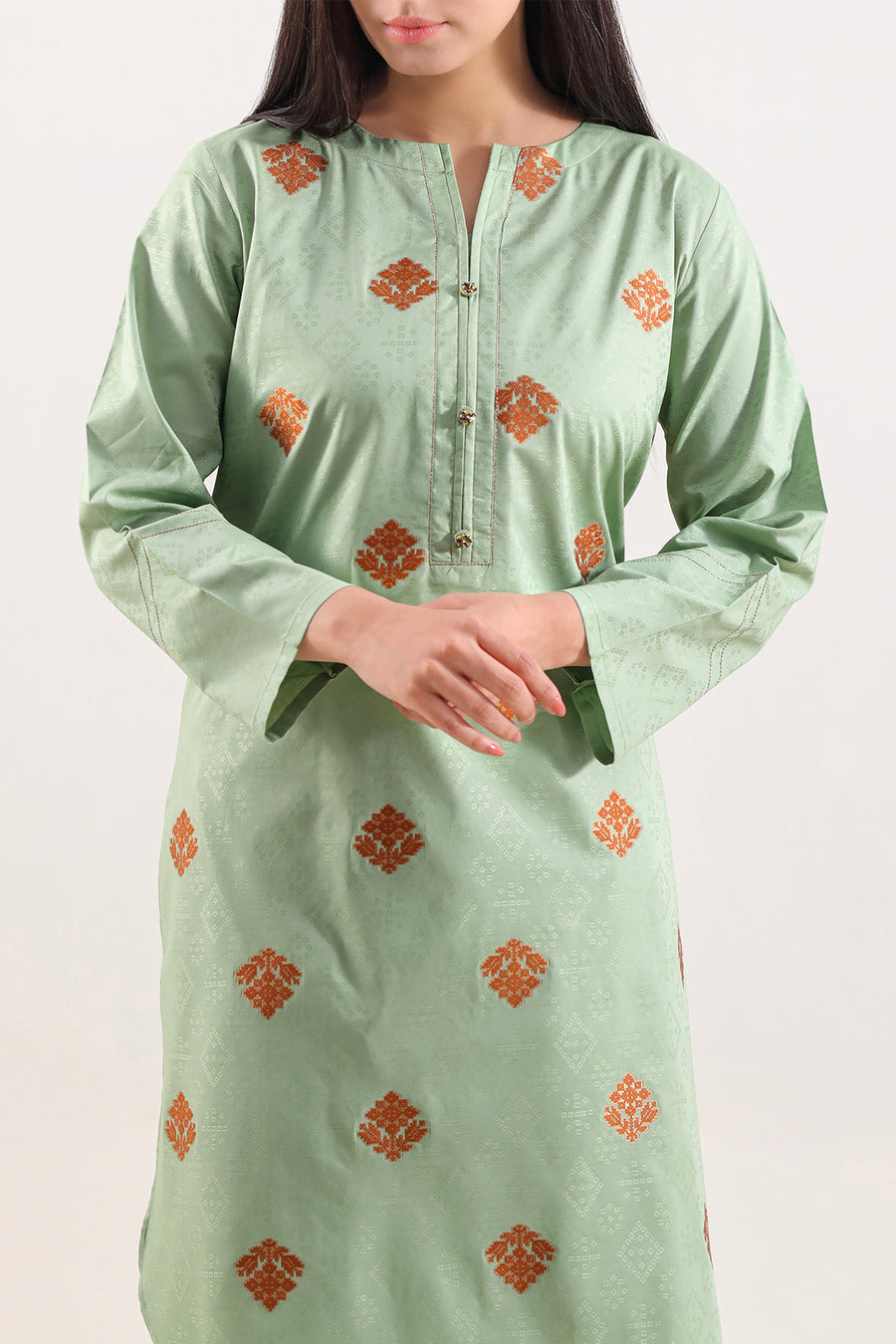 Jacquard Cotton Stitched Shirt - Pehnaawaa