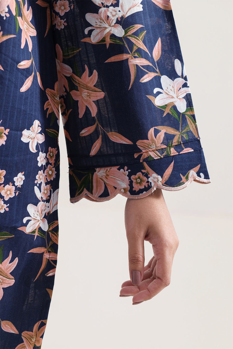 Printed Embroidered Strip Lawn Stitched 2 Piece (Shirt/Trouser) - Pehnaawaa