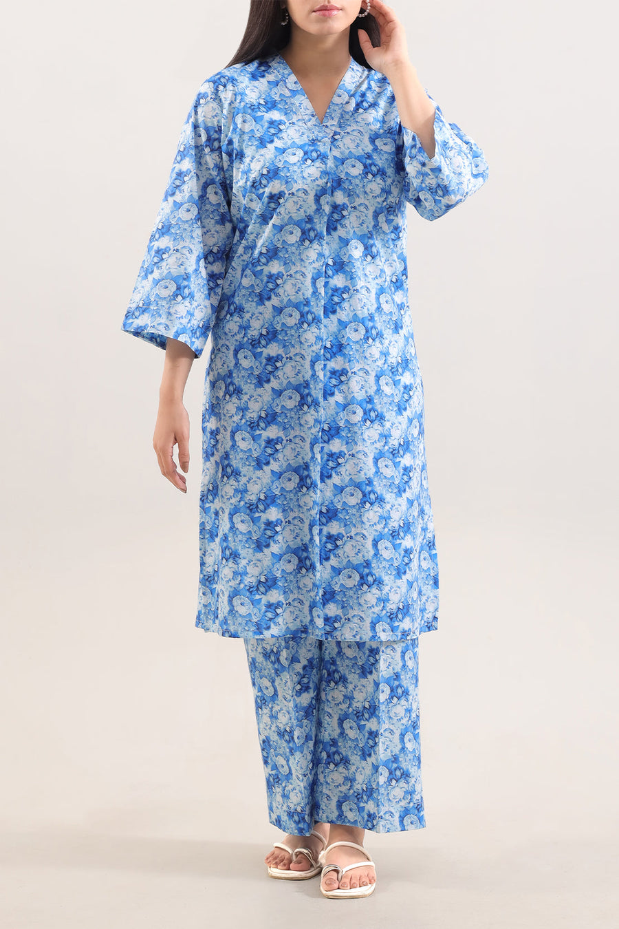 Printed Strip Lawn Stitched 2 Piece (Shirt/Trouser)