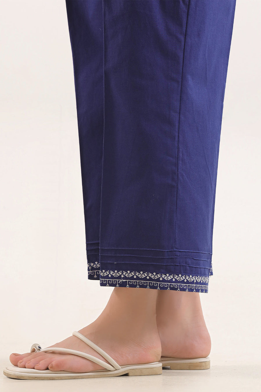 Solid Embroidered Poplin Stitched 2 piece (Shirt/Trouser) - Pehnaawaa