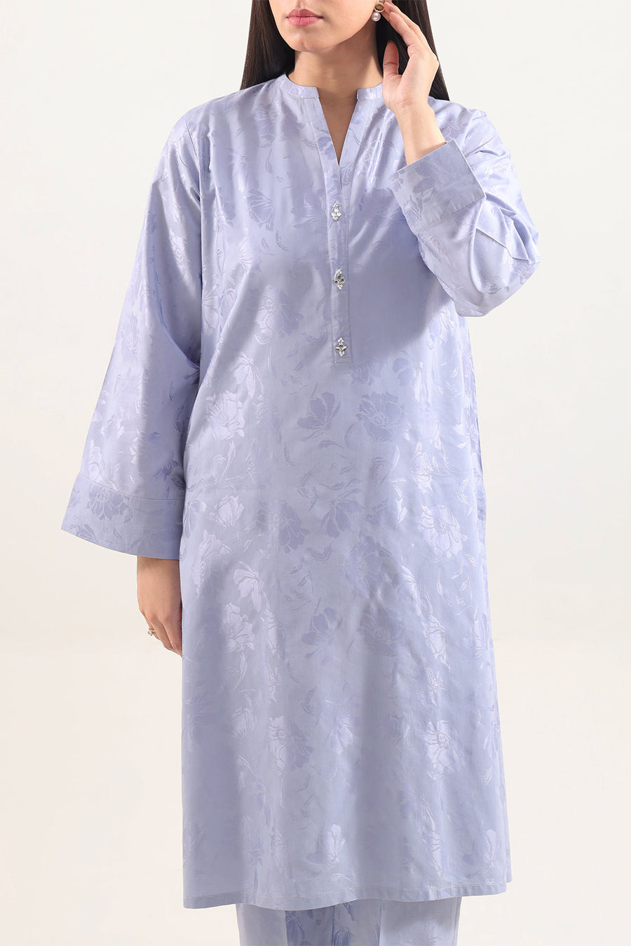 Cotton Jacquard Stitched 2 Piece (Shirt/Trouser) - Pehnaawaa