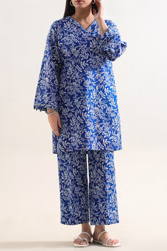 Printed Self Strip Lawn Stitched 2 Piece (Shirt/Trouser) - Pehnaawaa