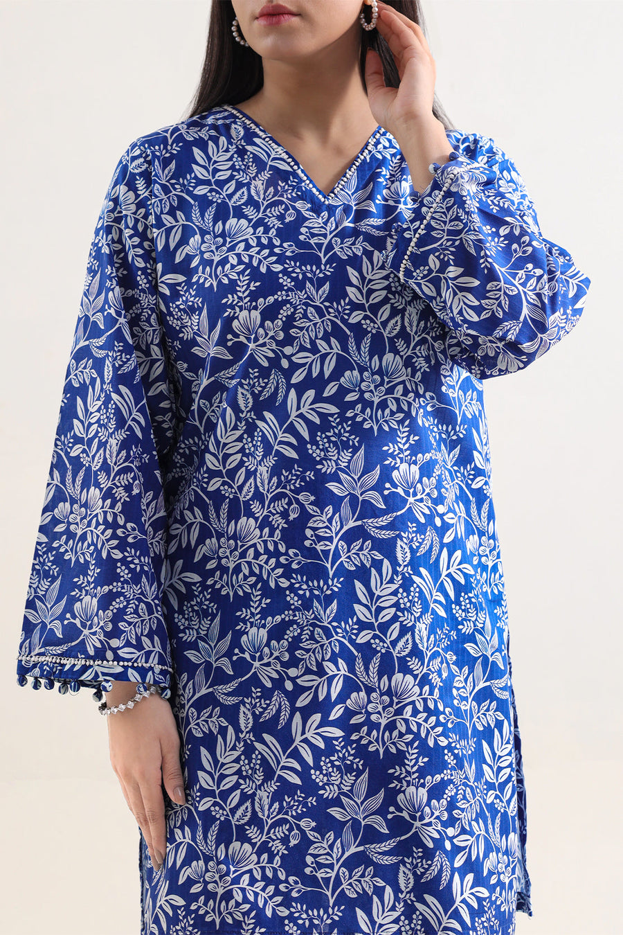 Printed Self Strip Lawn Stitched 2 Piece (Shirt/Trouser) - Pehnaawaa