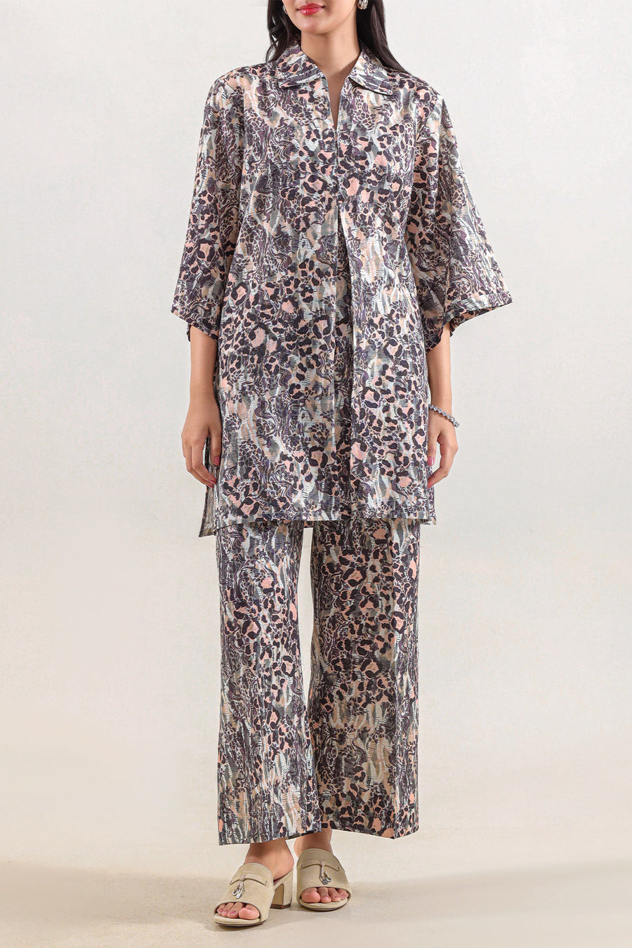 Printed Khaddar Stitched 2 Piece (Shirt/Trouser) - Pehnaawaa