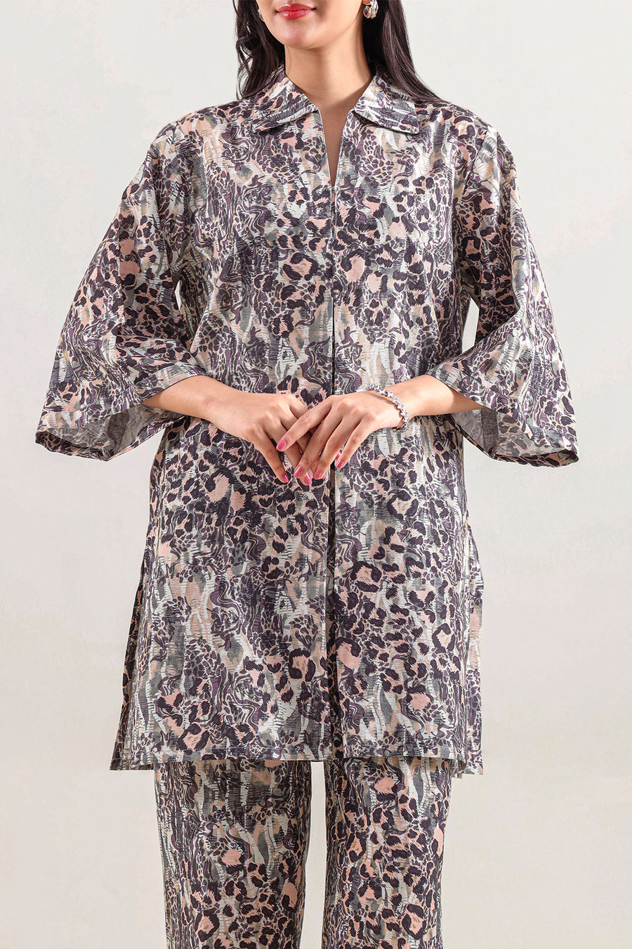Printed Khaddar Stitched 2 Piece (Shirt/Trouser) - Pehnaawaa