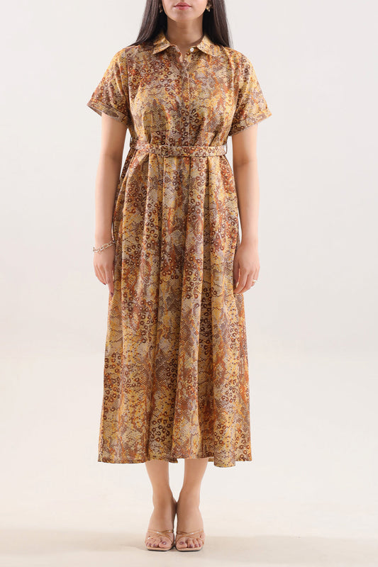 Printed Khaddar Stitched Dress - Pehnaawaa
