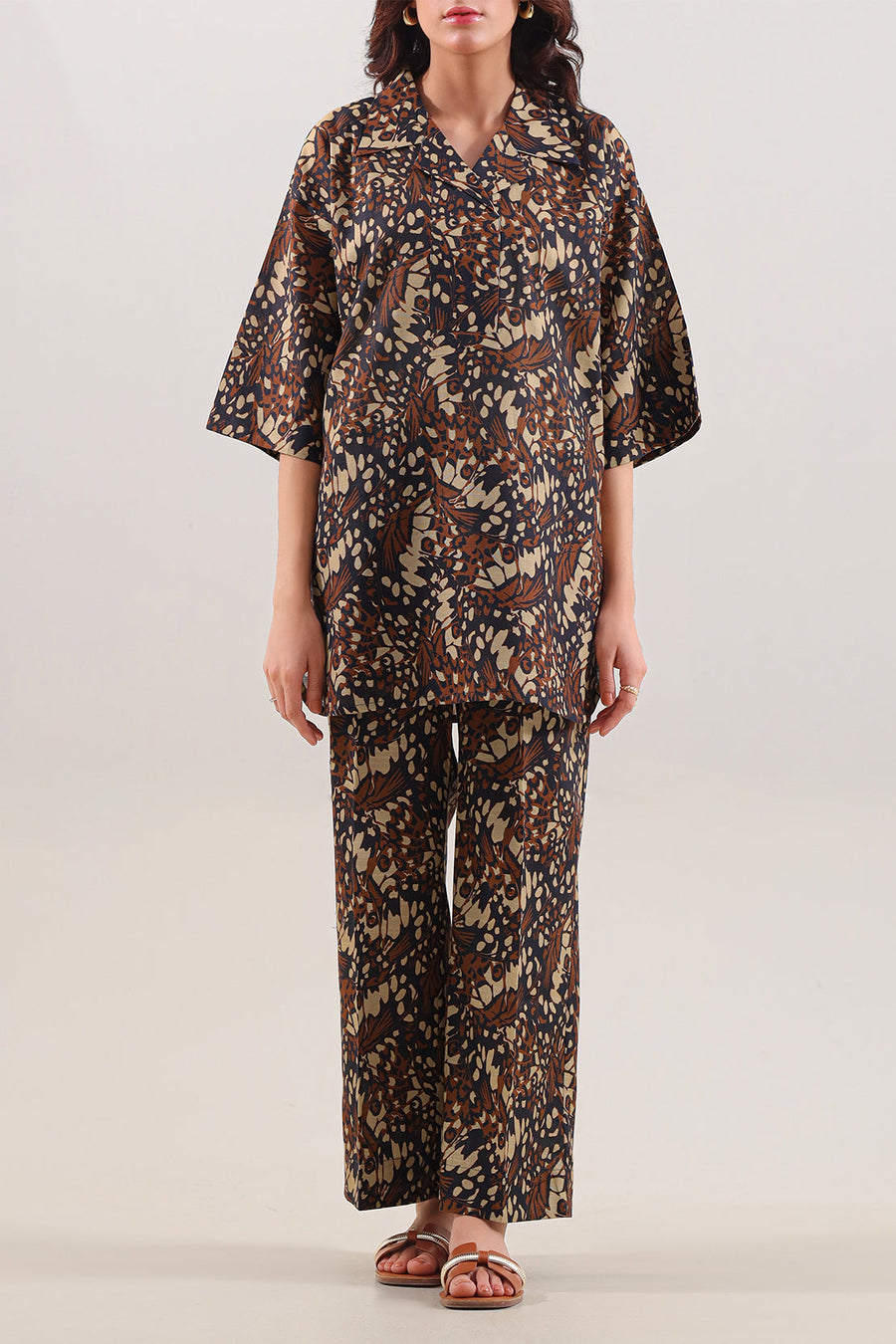 Printed Khaddar Stitched 2 Piece (Shirt/Trouser) - Pehnaawaa