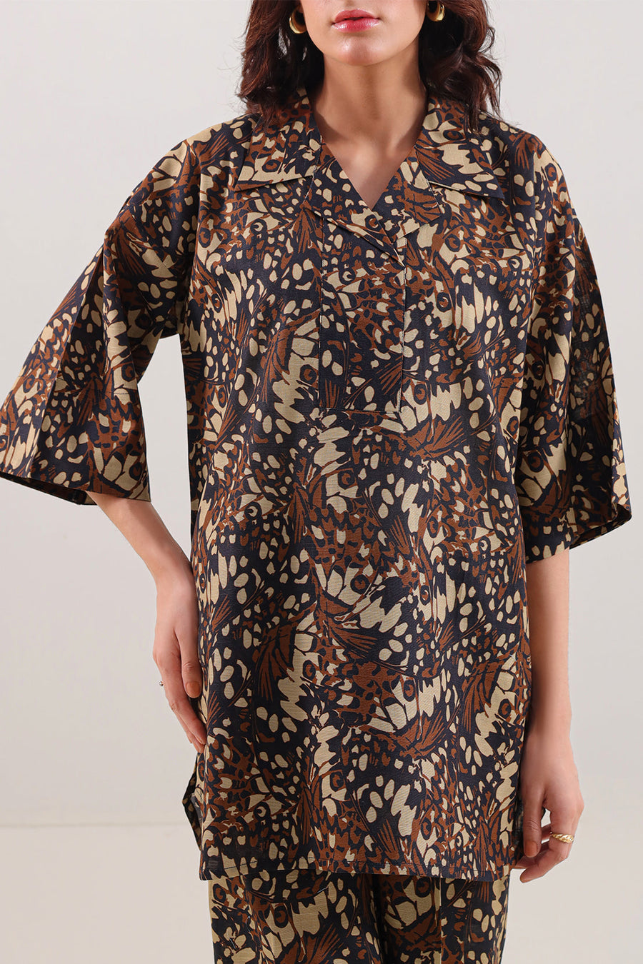 Printed Khaddar Stitched 2 Piece (Shirt/Trouser) - Pehnaawaa