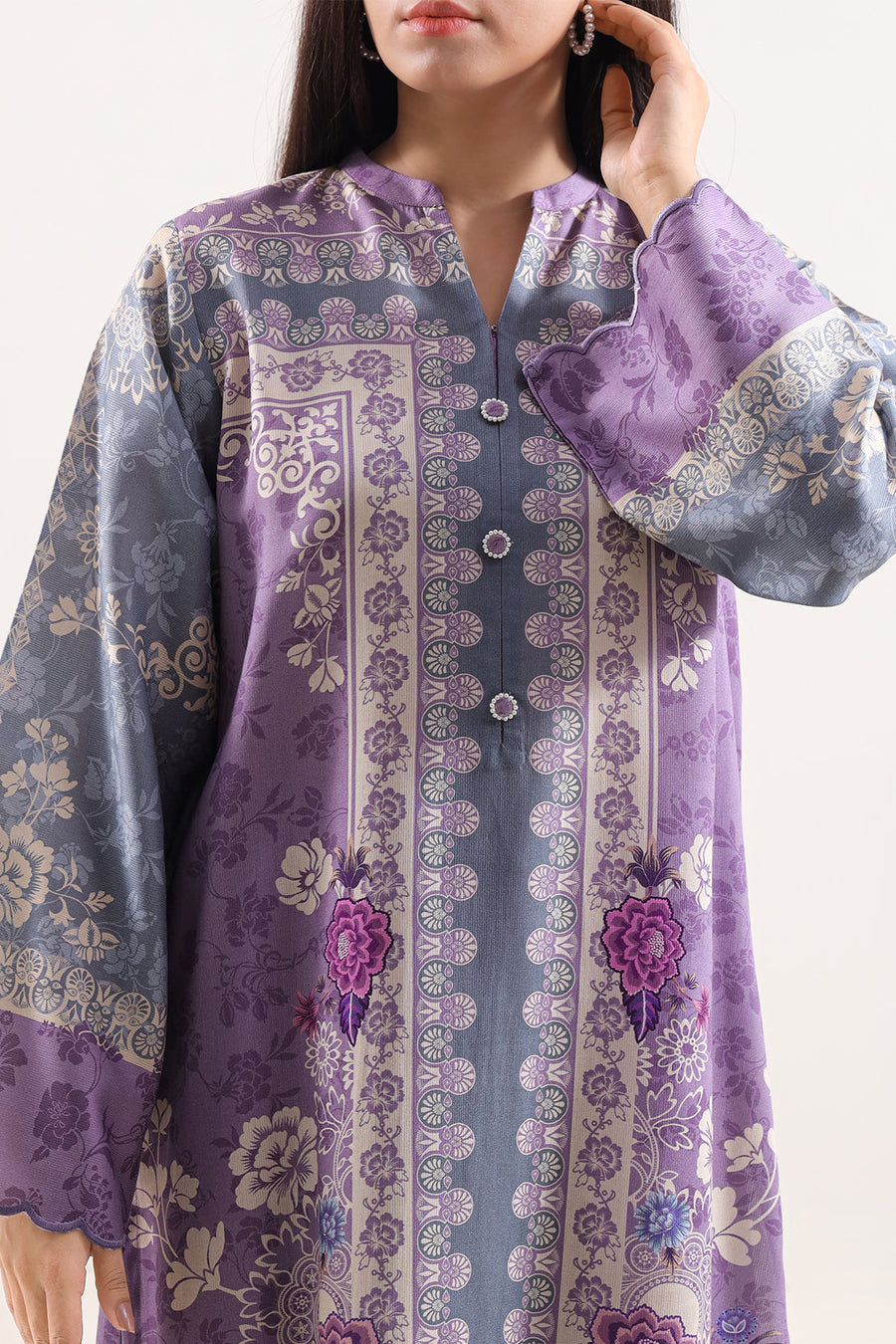 Printed Corduroy Stitched 2 Piece (Shirt/Trouser) - Pehnaawaa