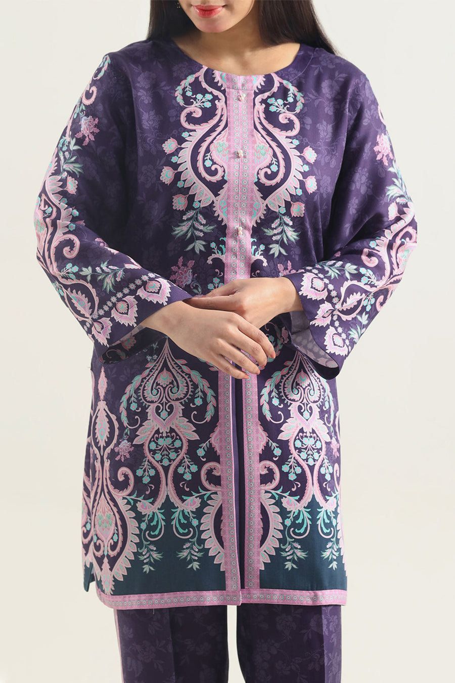 Purple Printed | Stitched - Pehnaawaa