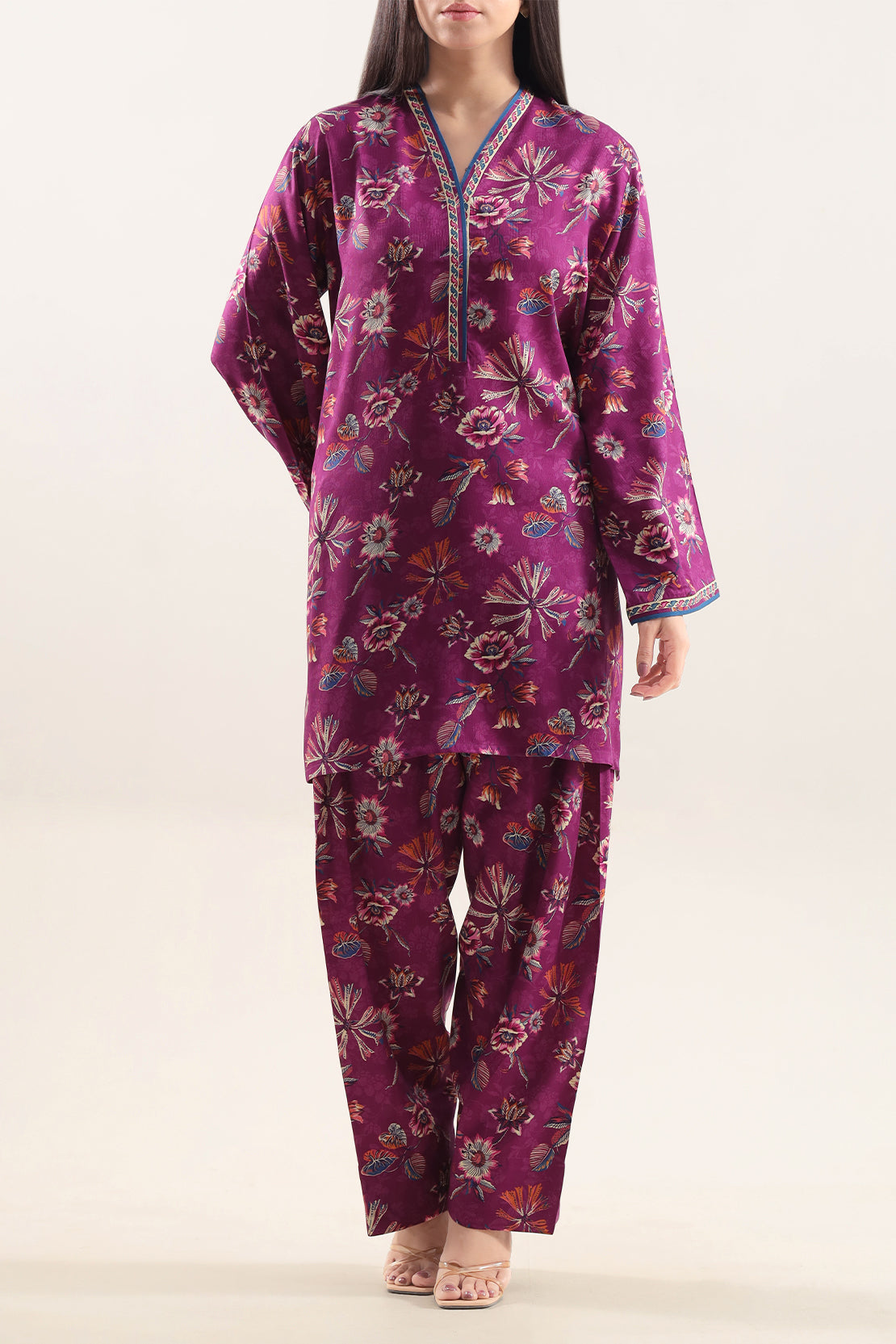 Plum Printed | Stitched