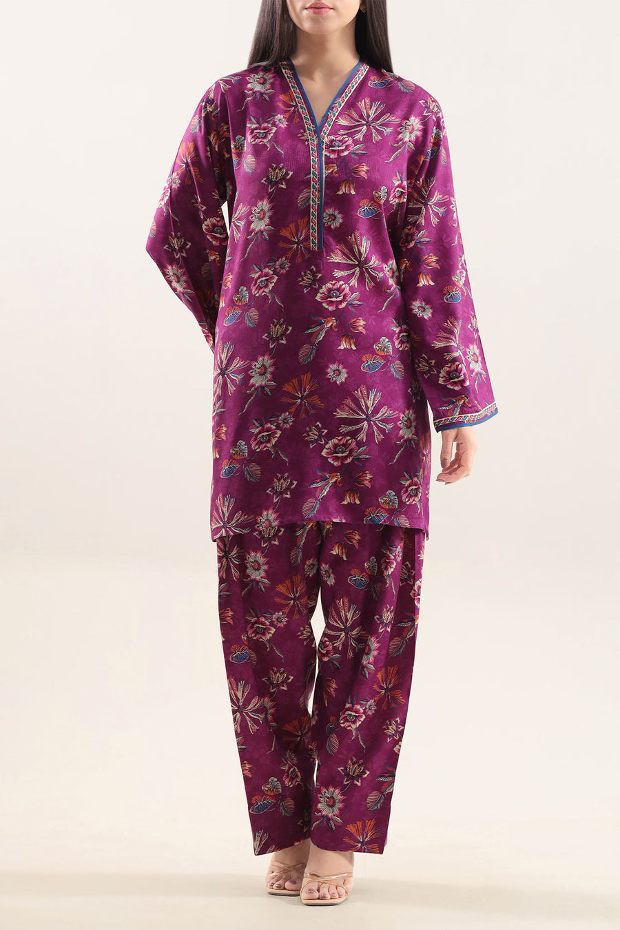 Plum Printed | Stitched