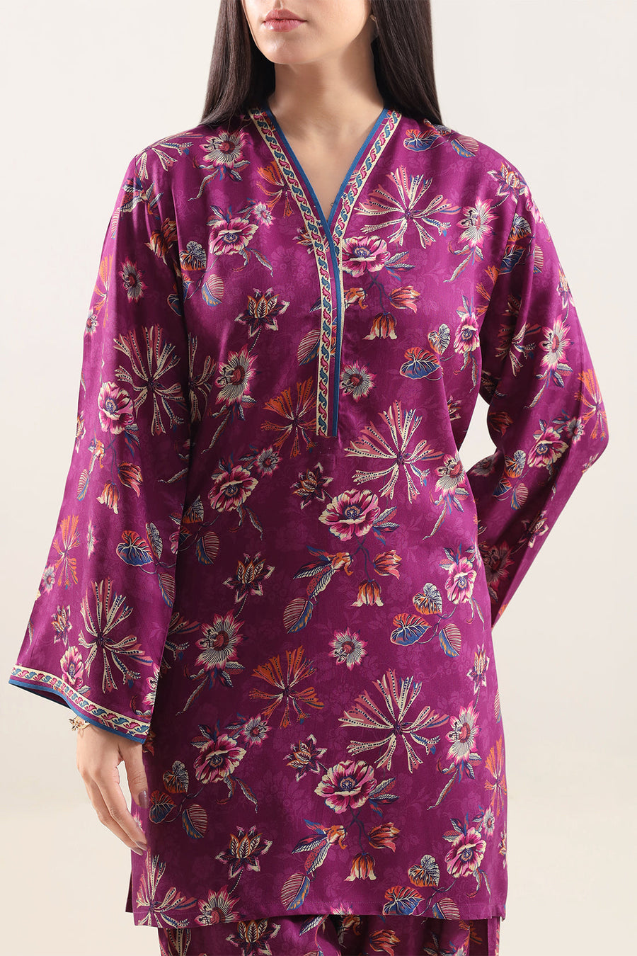 Plum Printed | Stitched