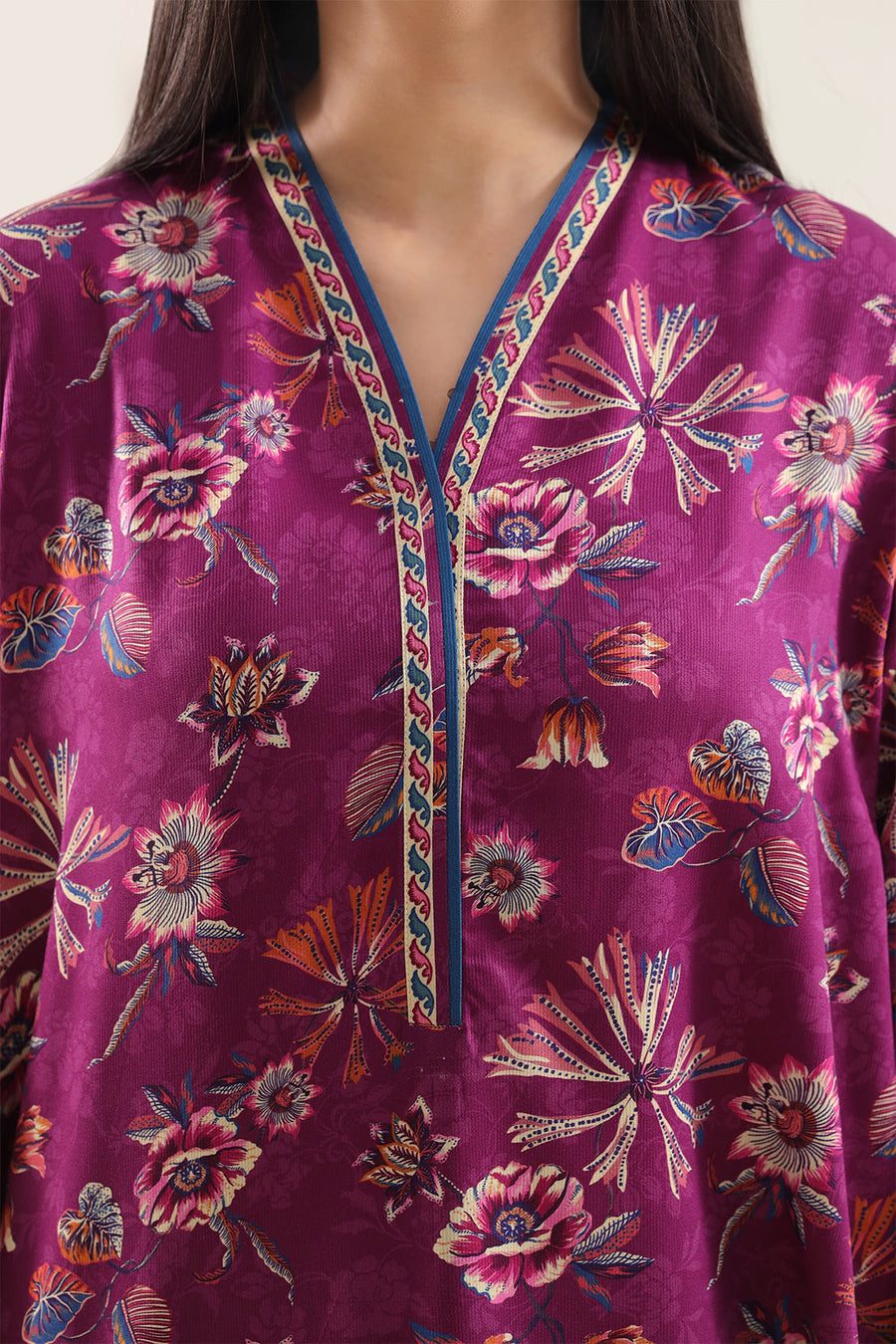 Plum Printed | Stitched
