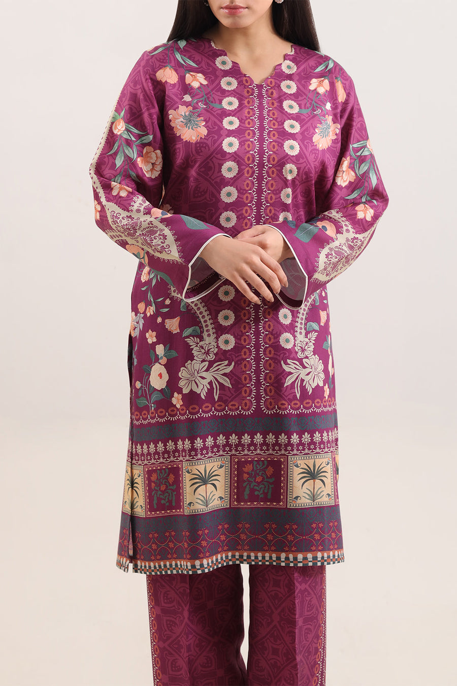 Printed Corduroy Stitched 2 Piece (Shirt/Trouser) - Pehnaawaa