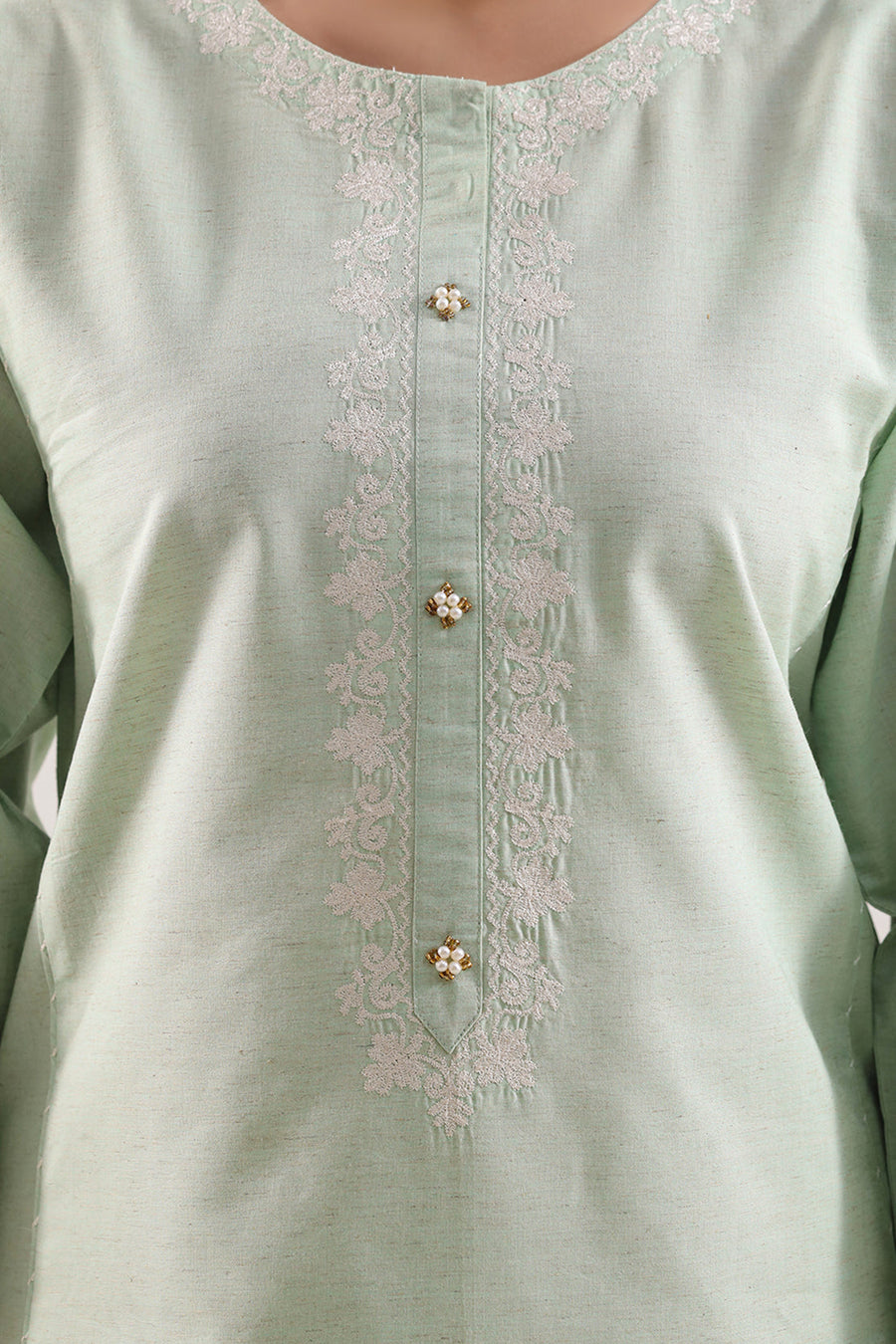 Sea Green Cotton Embroidered | Stitched SP-9742 135554 - Pehnaawaa