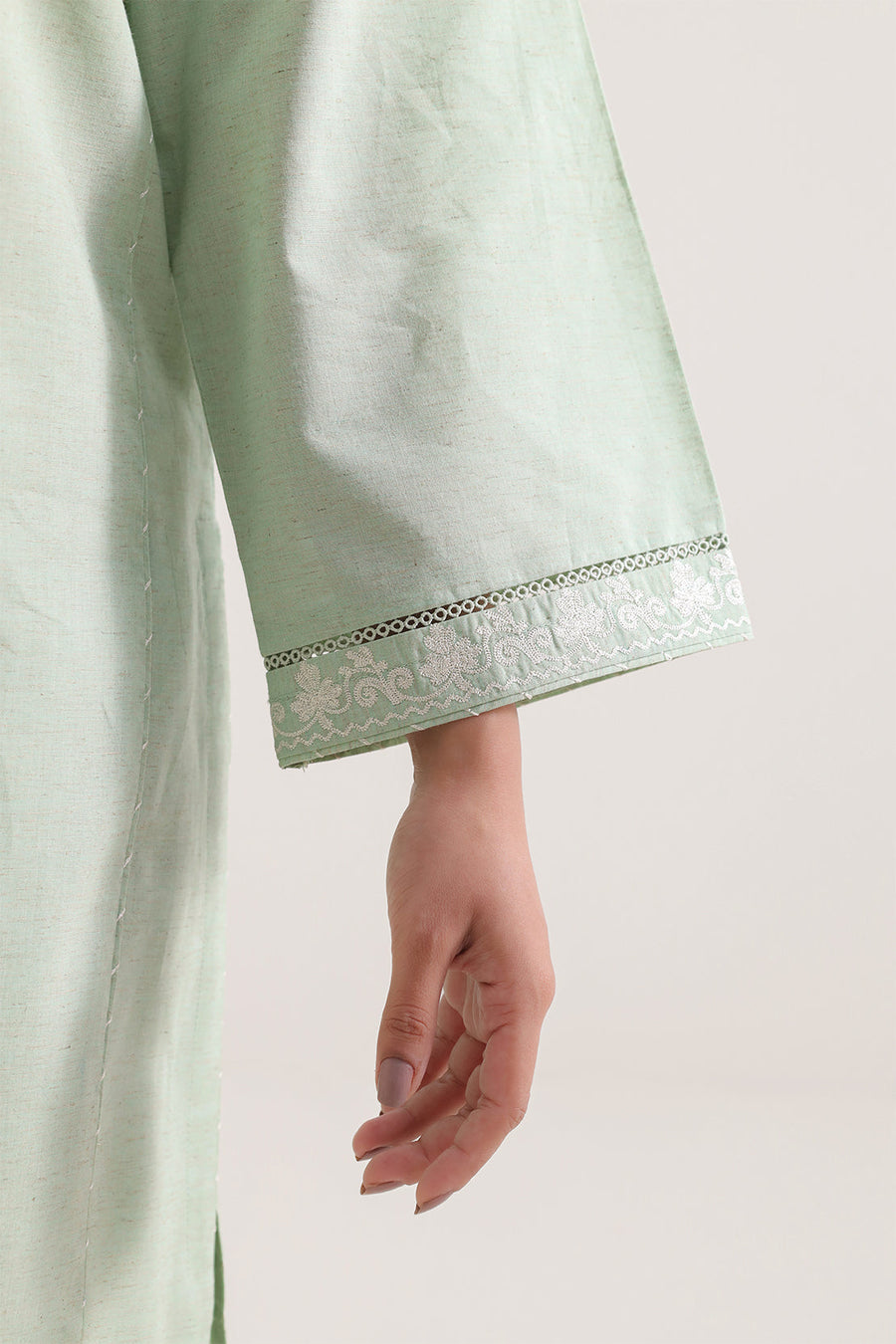 Sea Green Cotton Embroidered | Stitched SP-9742 135554 - Pehnaawaa