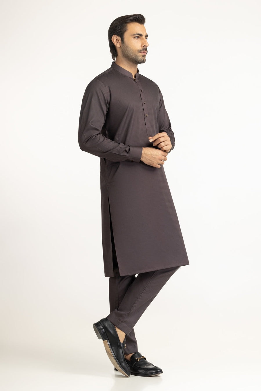 Off-White Cotton 2-Piece Kurta Set | Mandarin Collar