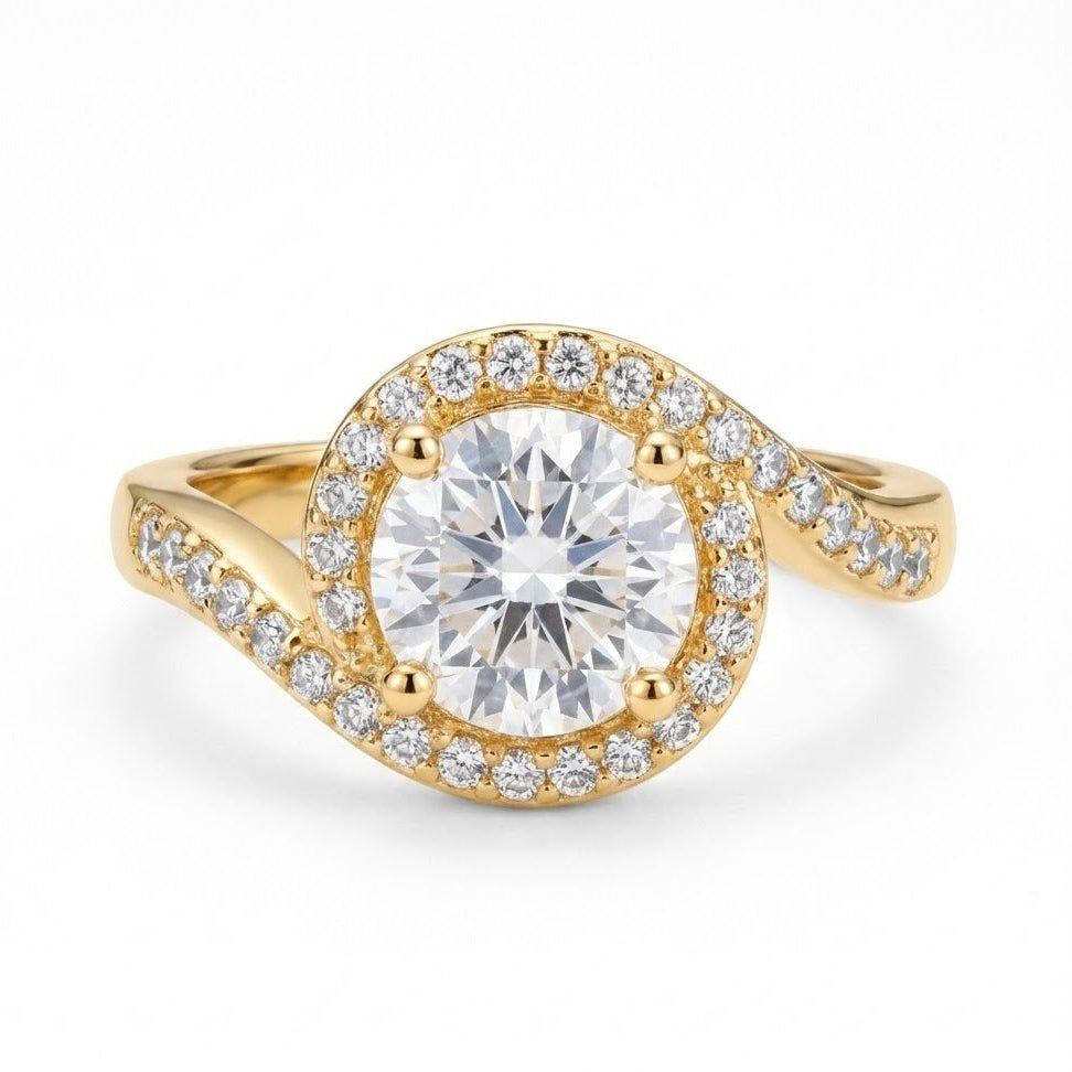 Gold Halo Diamond Ring