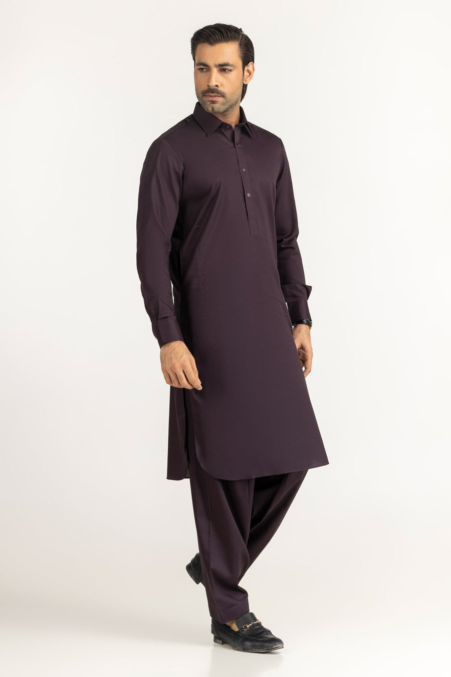 Off-White Cotton 2-Piece Men's Kurta | Button-Front Placket