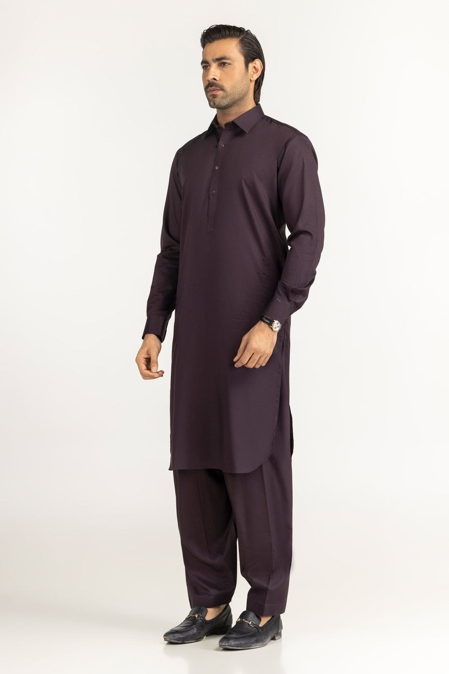 Off-White Cotton 2-Piece Men's Kurta | Button-Front Placket