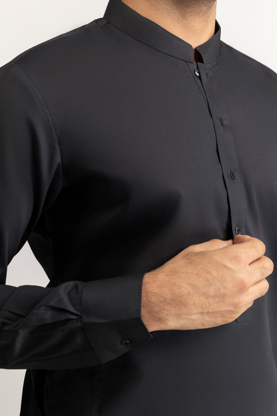 Off-White Cotton 2-Piece Men's Kurta | Button-Front Placket