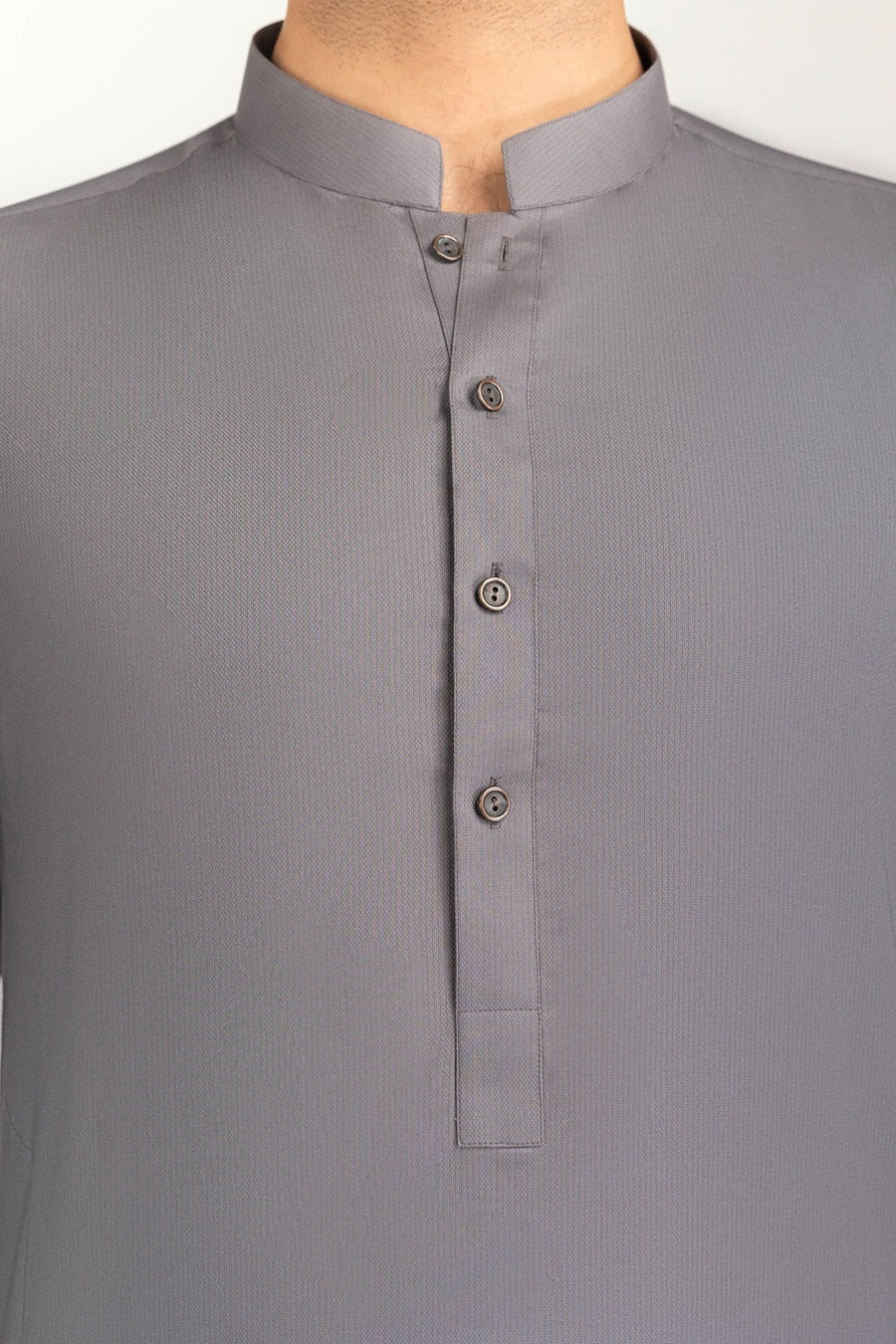 Off-White Cotton 2-Piece Men's Kurta | Half-Button Collar