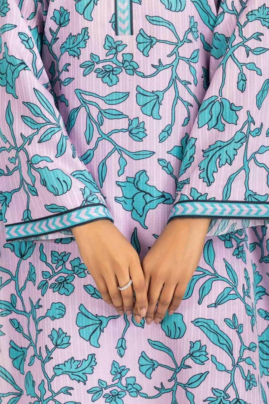 Tea Pink Cotton 2-Piece Salwar Kameez | Botanical Print