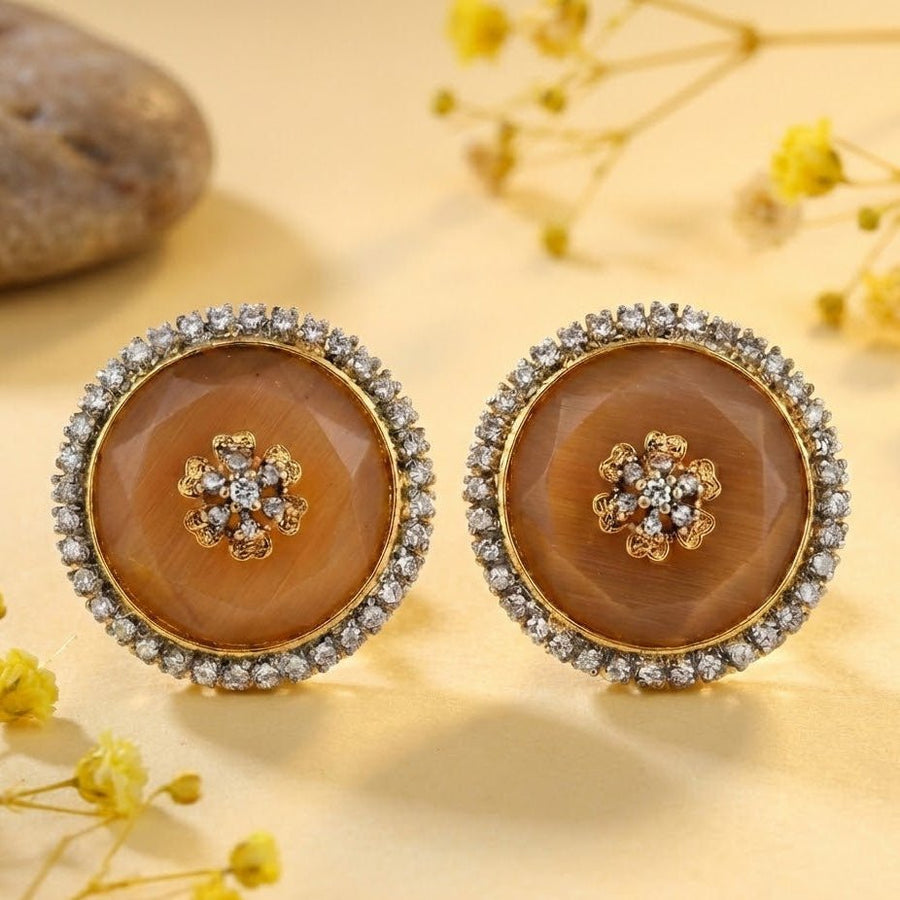 Elegant Round Stud Earrings Collection