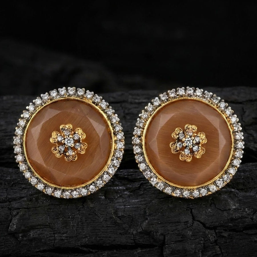Elegant Round Stud Earrings Collection