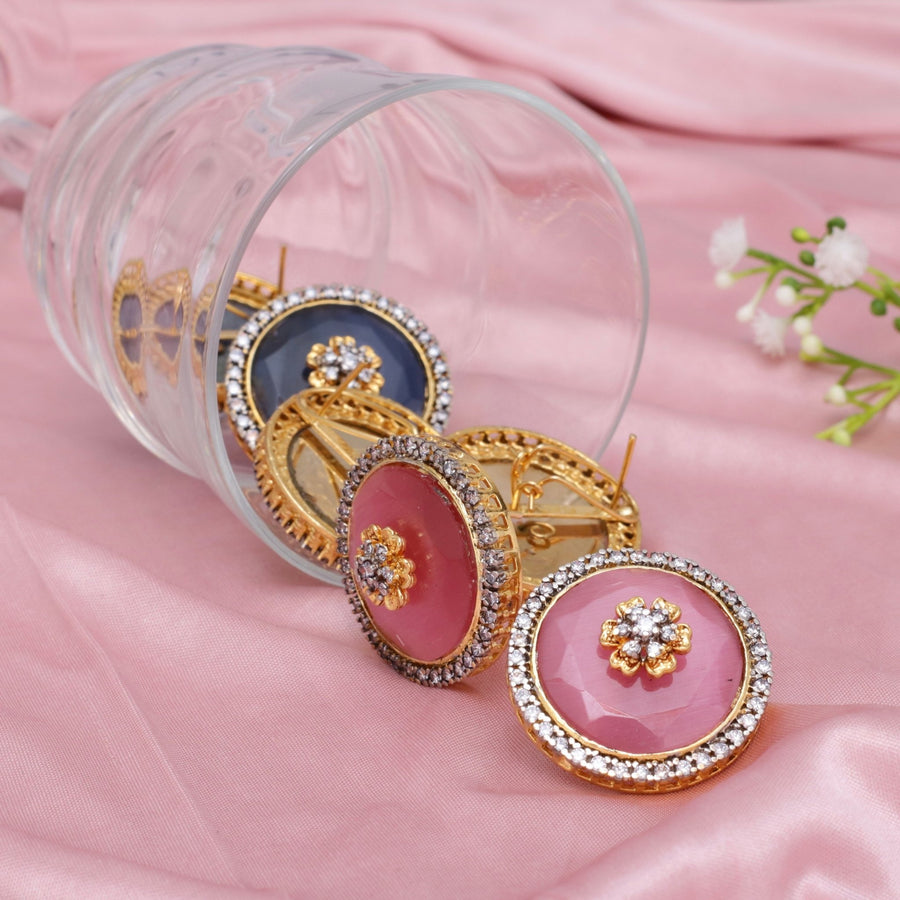 Elegant Round Stud Earrings Collection