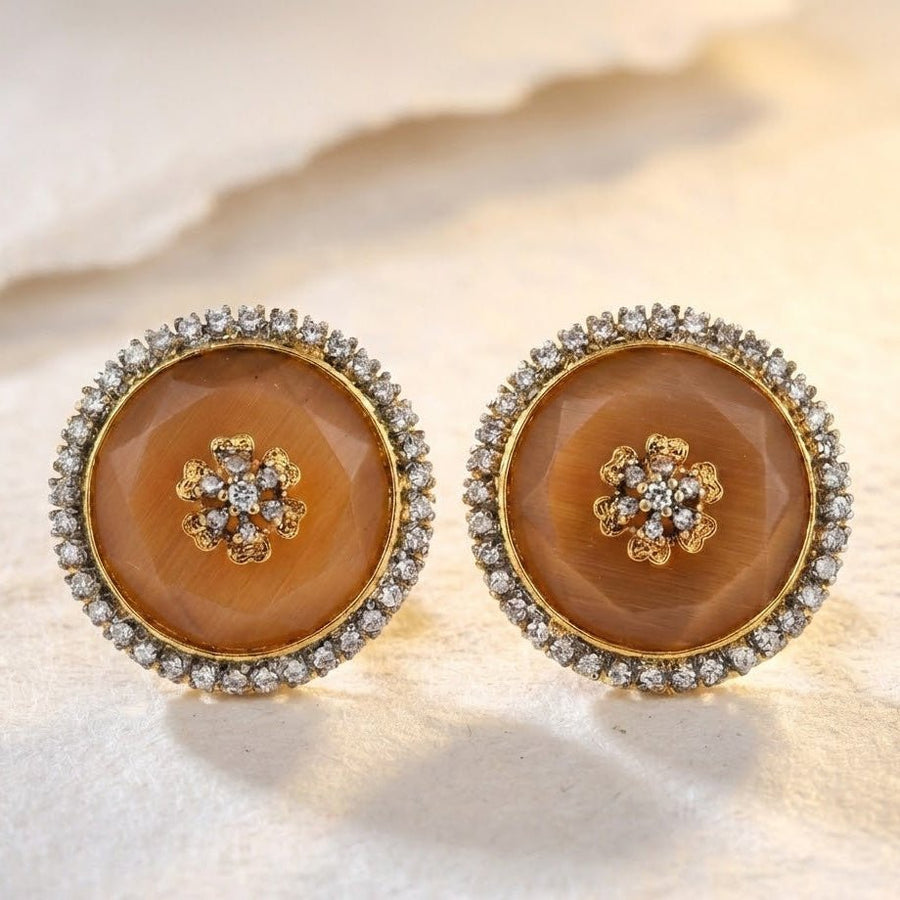 Elegant Round Stud Earrings Collection