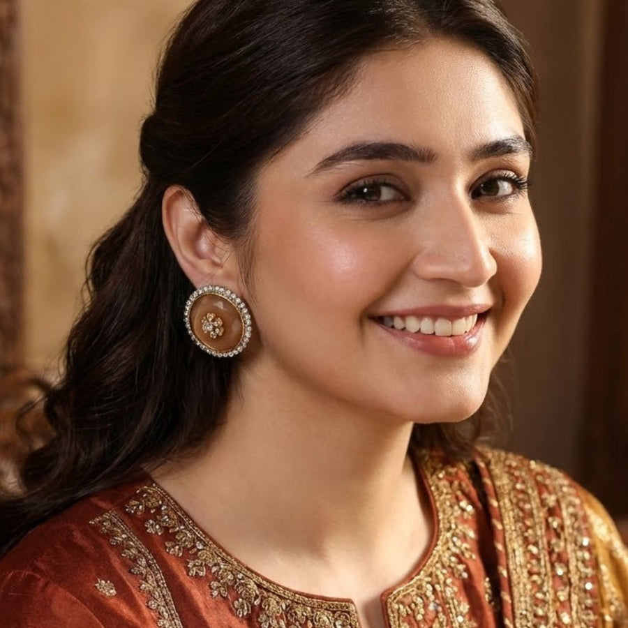 Elegant Round Stud Earrings Collection