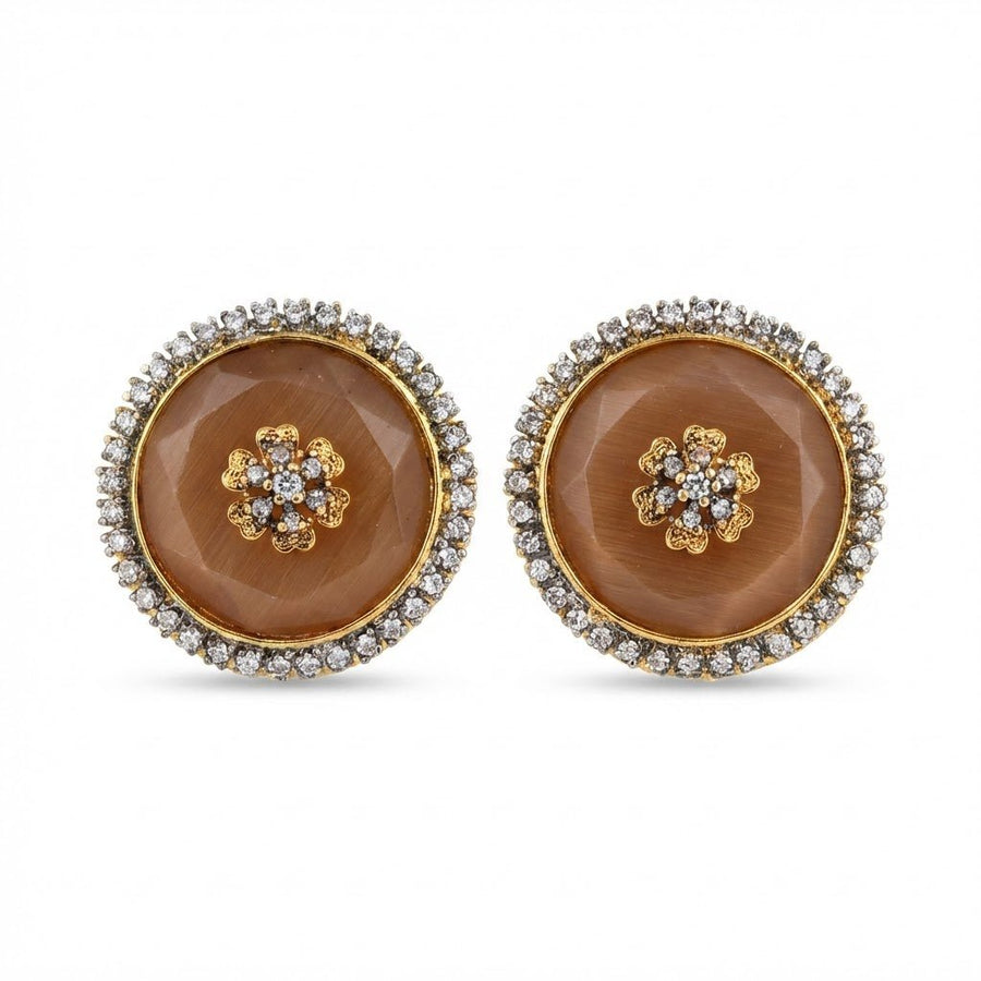 Elegant Round Stud Earrings Collection