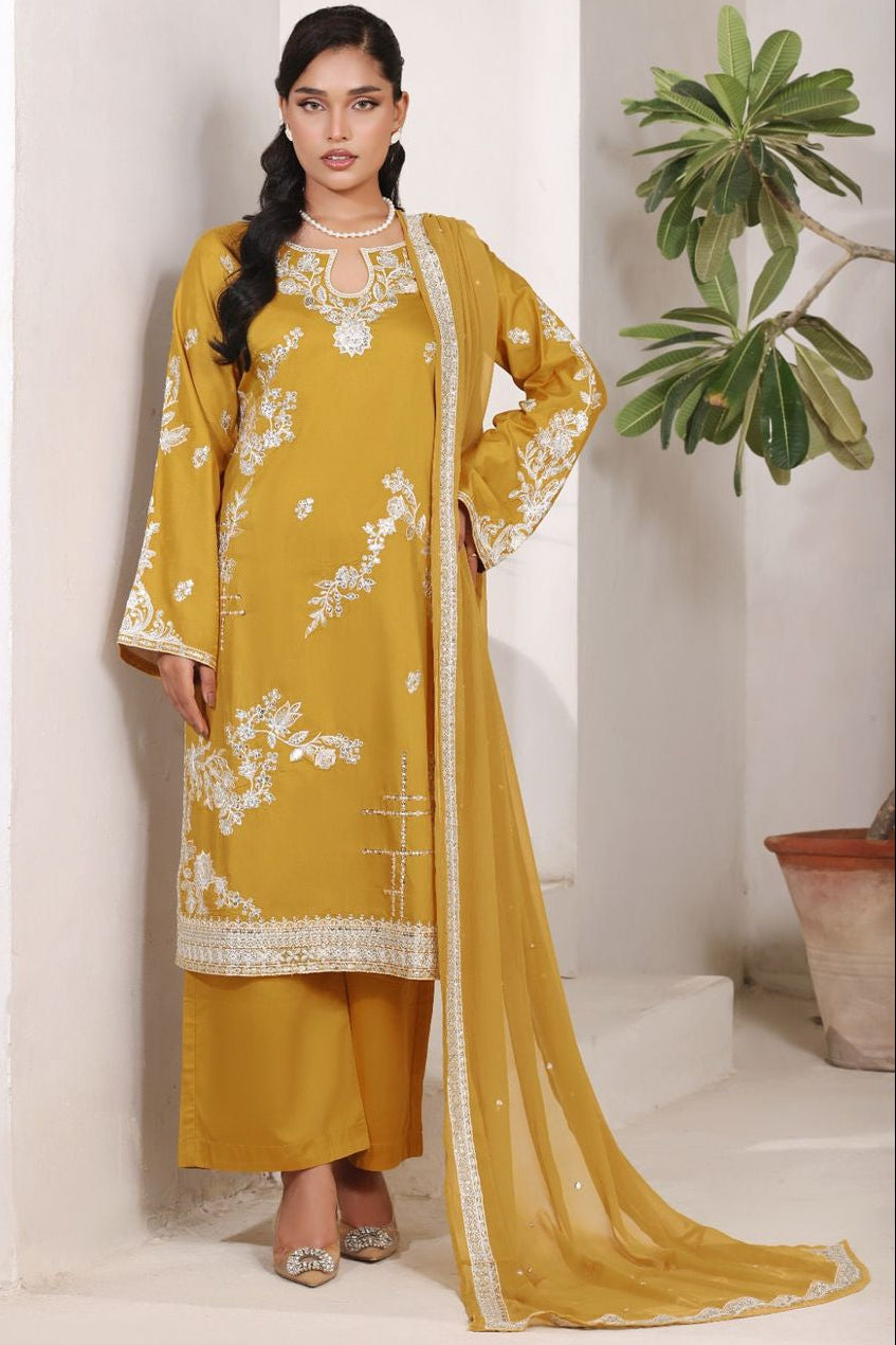 Mustard Gold 3 piece Ready to wear Semi formal