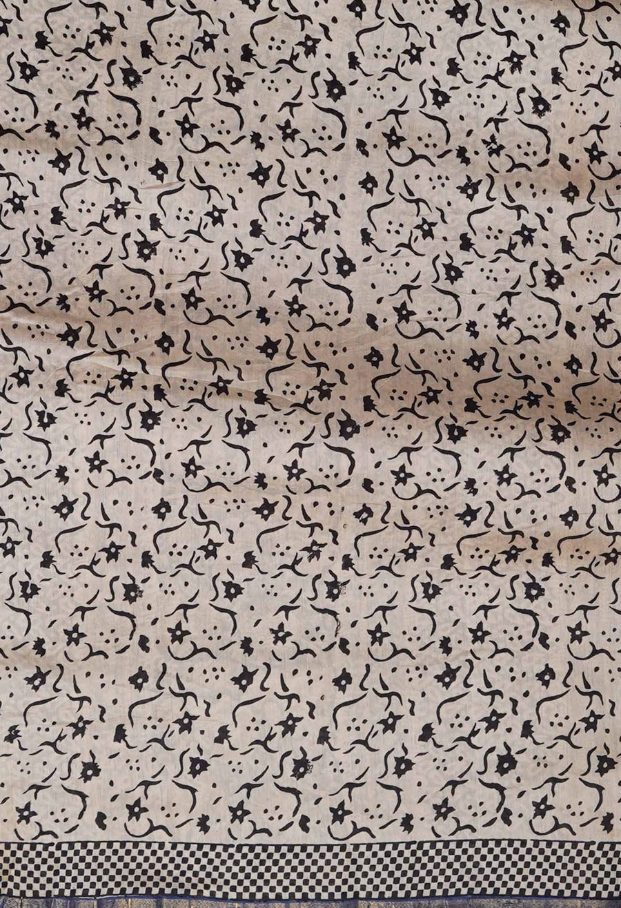 Blue Pure Bagru Kalamkari Printed Chanderi Sico Saree-UNM79911 - Pehnaawaa