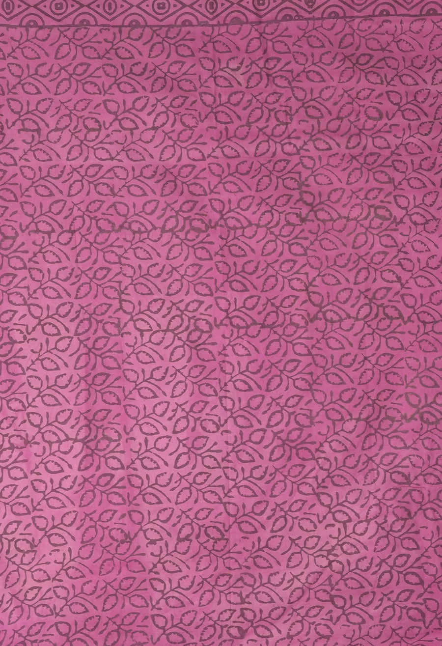 Pink Pure Vanaspathi Block Printed Chanderi Sico Saree-UNM81843 - Pehnaawaa