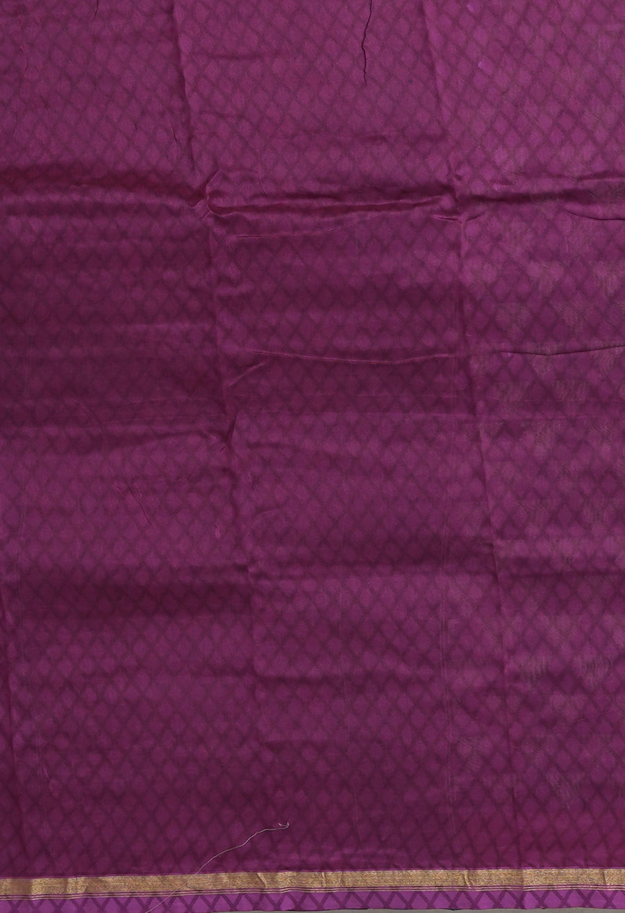 Navy Blue-Purple Pure Designer Printed Chanderi Sico Saree-UNM82857 - Pehnaawaa