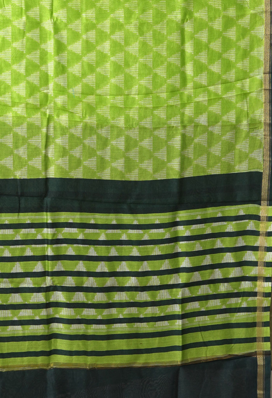 Green-Green Pure Designer Printed Chanderi Sico Saree-UNM82858 - Pehnaawaa