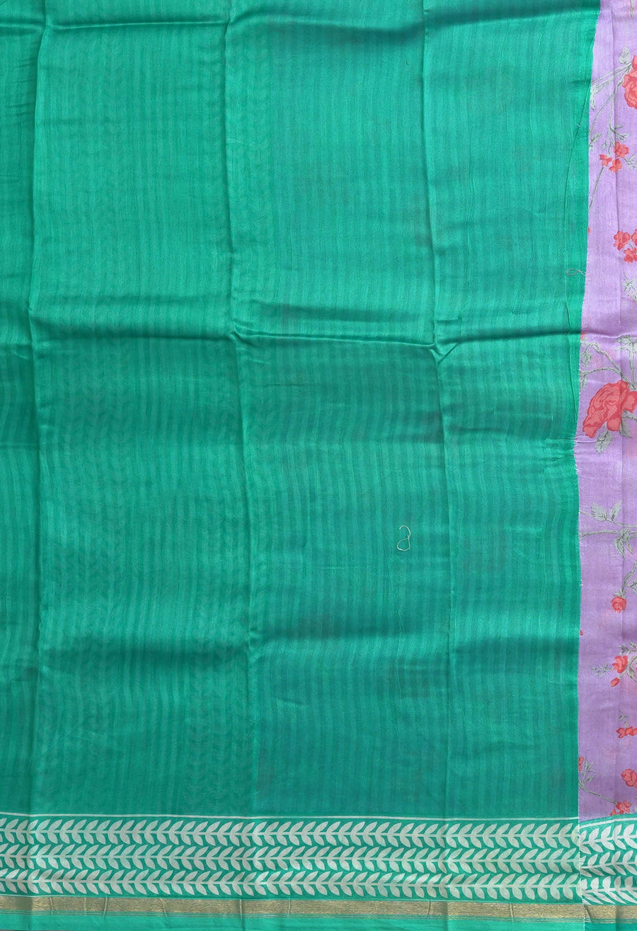 Pale LavenderTurquoise Blue Pure Designer Printed Chanderi Sico Saree-UNM82872 - Pehnaawaa