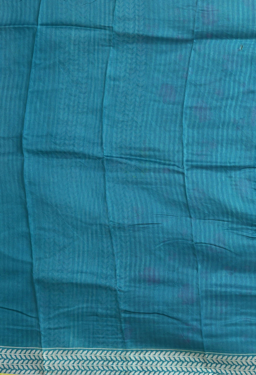 Grey-Blue Pure Designer Printed Chanderi Sico Saree-UNM82874 - Pehnaawaa