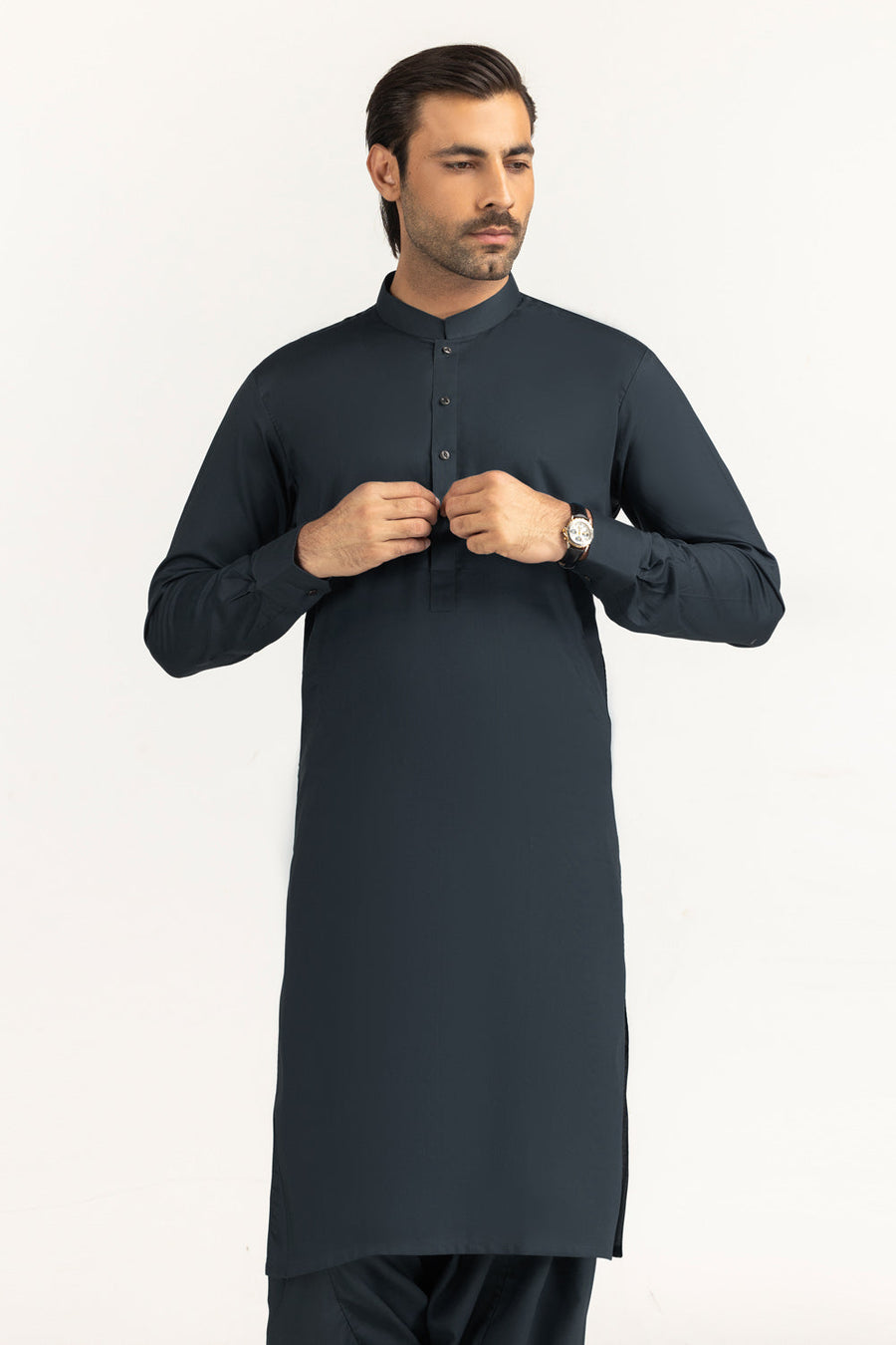 Ivory Cotton 2-Piece Kurta Set | Mandarin Collar - Pehnaawaa