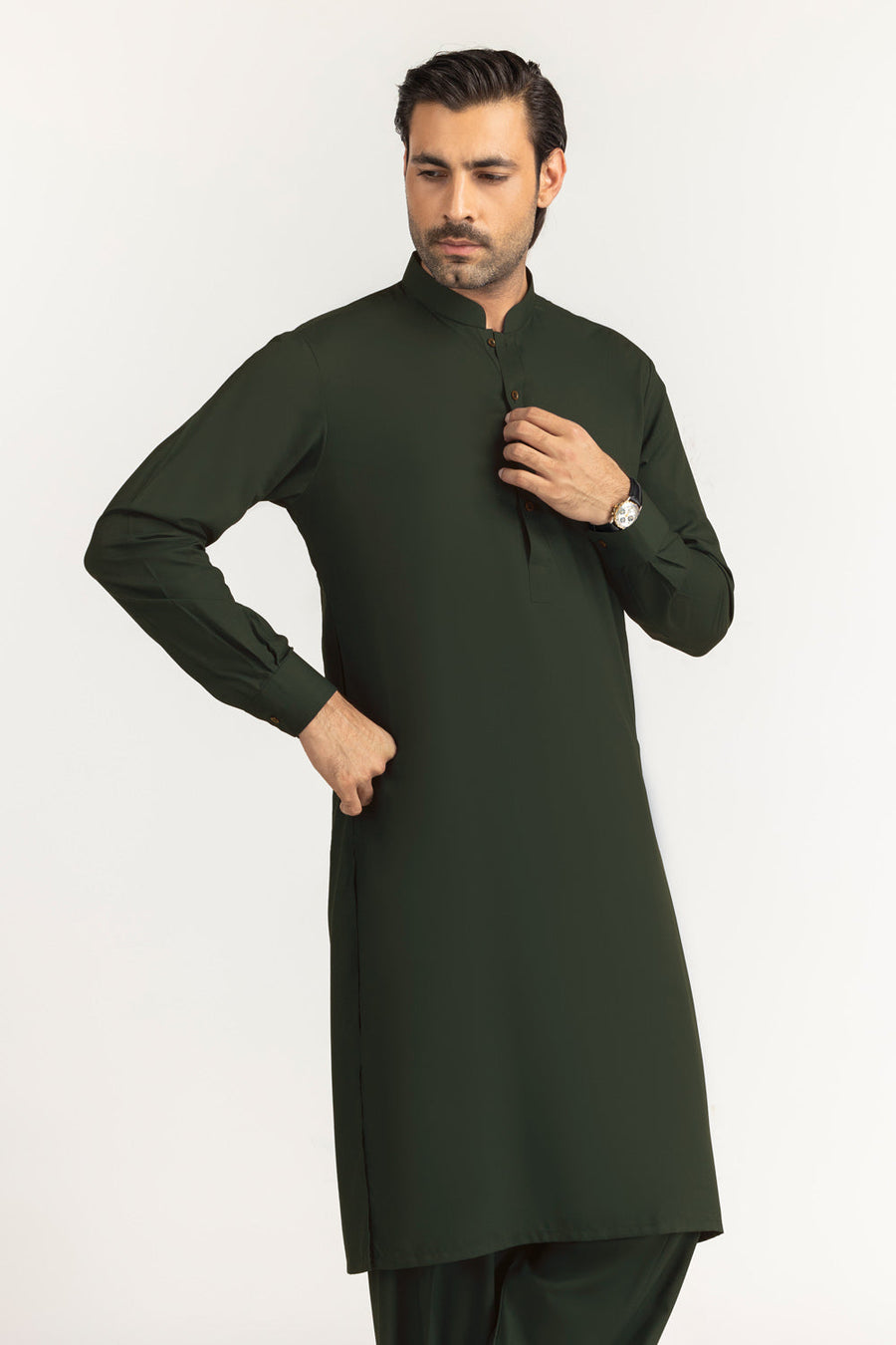 Off-White Cotton Lawn 2-Piece Men's Kurta | Mandarin Collar