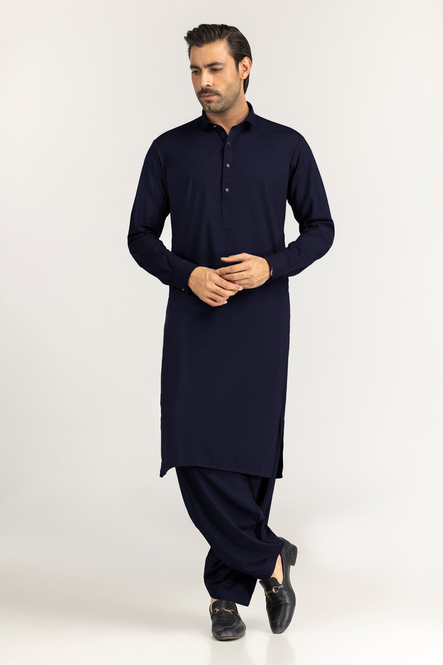 Off-White Cotton Lawn 2-Piece Men's Kurta | Mandarin Collar
