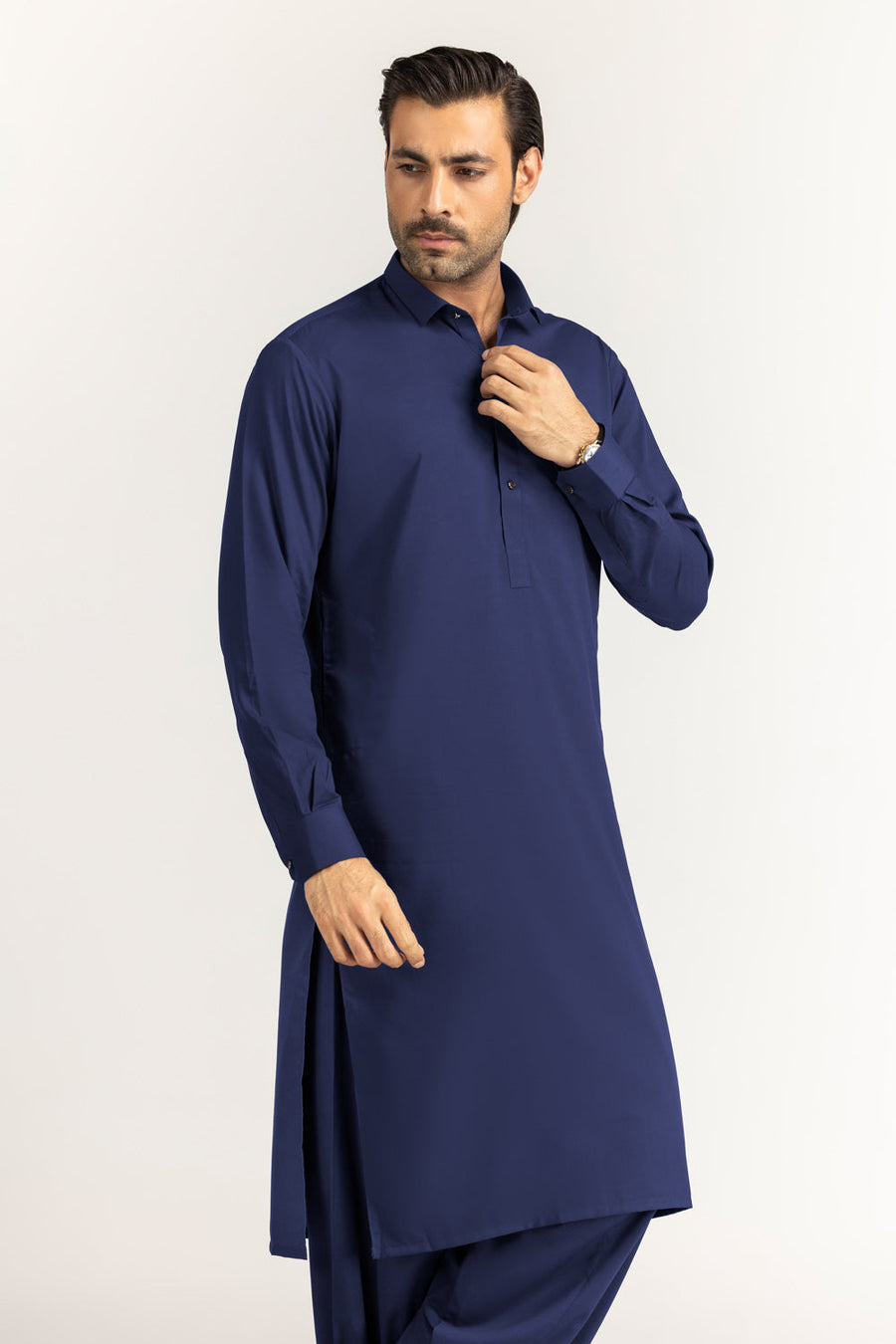Off-White Cotton Lawn 2-Piece Men's Kurta | Mandarin Collar