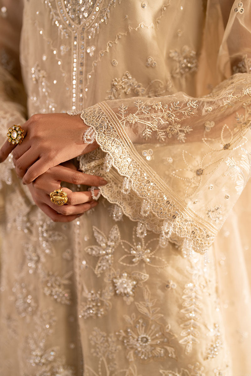 PEBBLE GLAM-3PC ORGANZA EMBROIDERED PRET - Pehnaawaa
