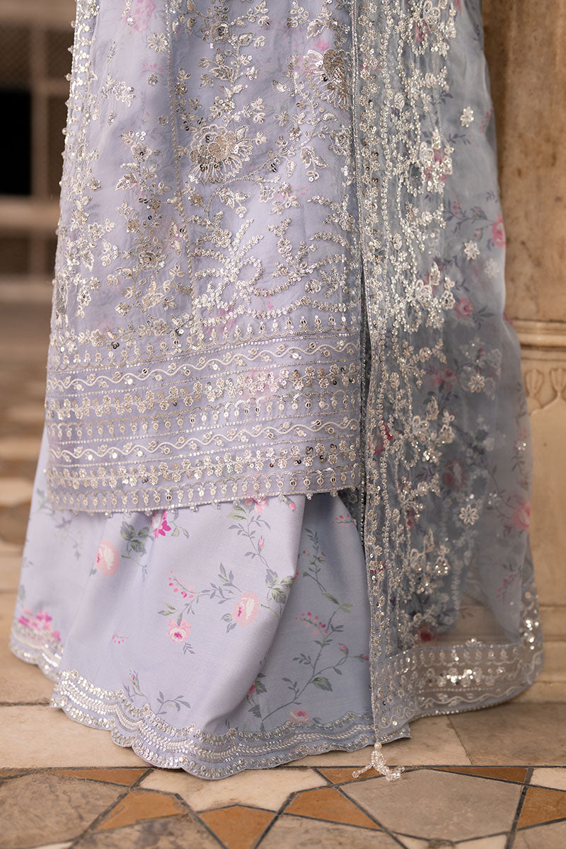 AMETHYST DUSK-3PC ORGANZA EMBROIDERED PRET - Pehnaawaa